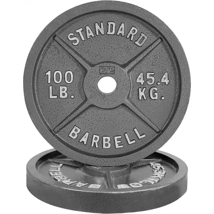 Gray STANDARD Cast-Style Weight Plates in Single, Pair, Four-Piece and Mixed Sets for Barbell Training