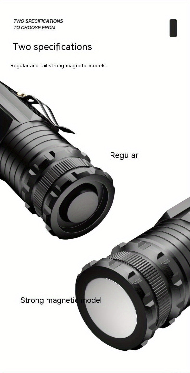 Flashlight Magnetic Mini EDC Light with Type-C Charging, Three LEDs and 18350 Battery Set Kit