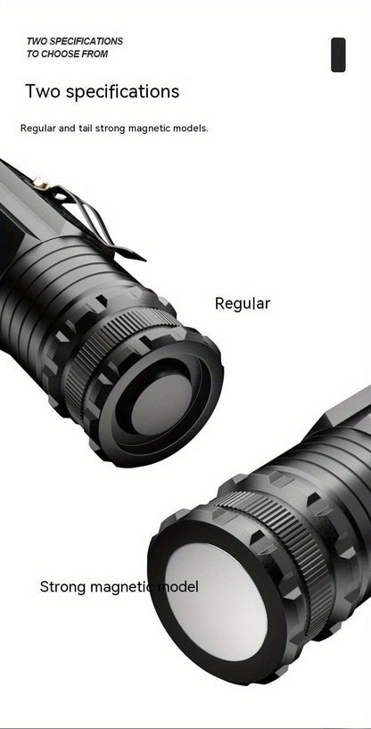 Flashlight Magnetic Mini EDC Light with Type-C Charging, Three LEDs and 18350 Battery Set Kit