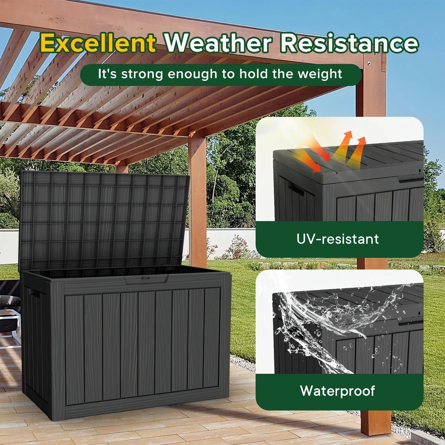 Resin Deck Box 35/45 Gallon – Lockable Outdoor Storage