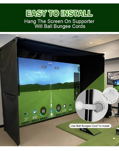 Golf Impact Screen 4K UHD – Ultra-Quiet 3D Golf Simulator Projector Screen, Wear-Resistant, Indoor Golf Training, 3 Sizes