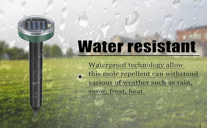 Solar Ultrasonic Pest Repeller Outdoor Waterproof Rodent Repellent Stake for Yard Garden Farm Mole Snake Skunk Dog Deterrent Device IP44 2/4/6/10 Pack