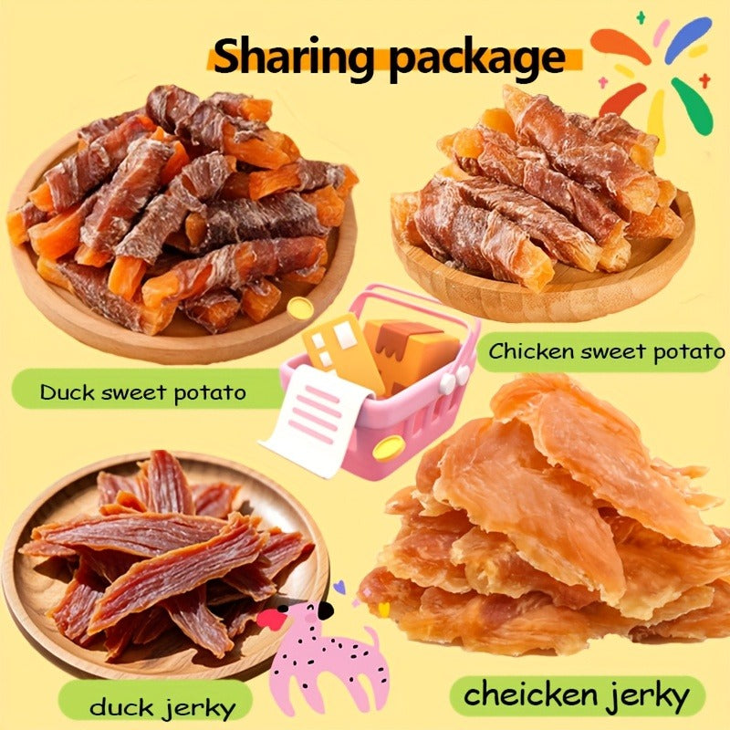 Dog Treats Mixed Chicken, Duck and Sweet Potato Chew Assortment with Four Retained Combination Options