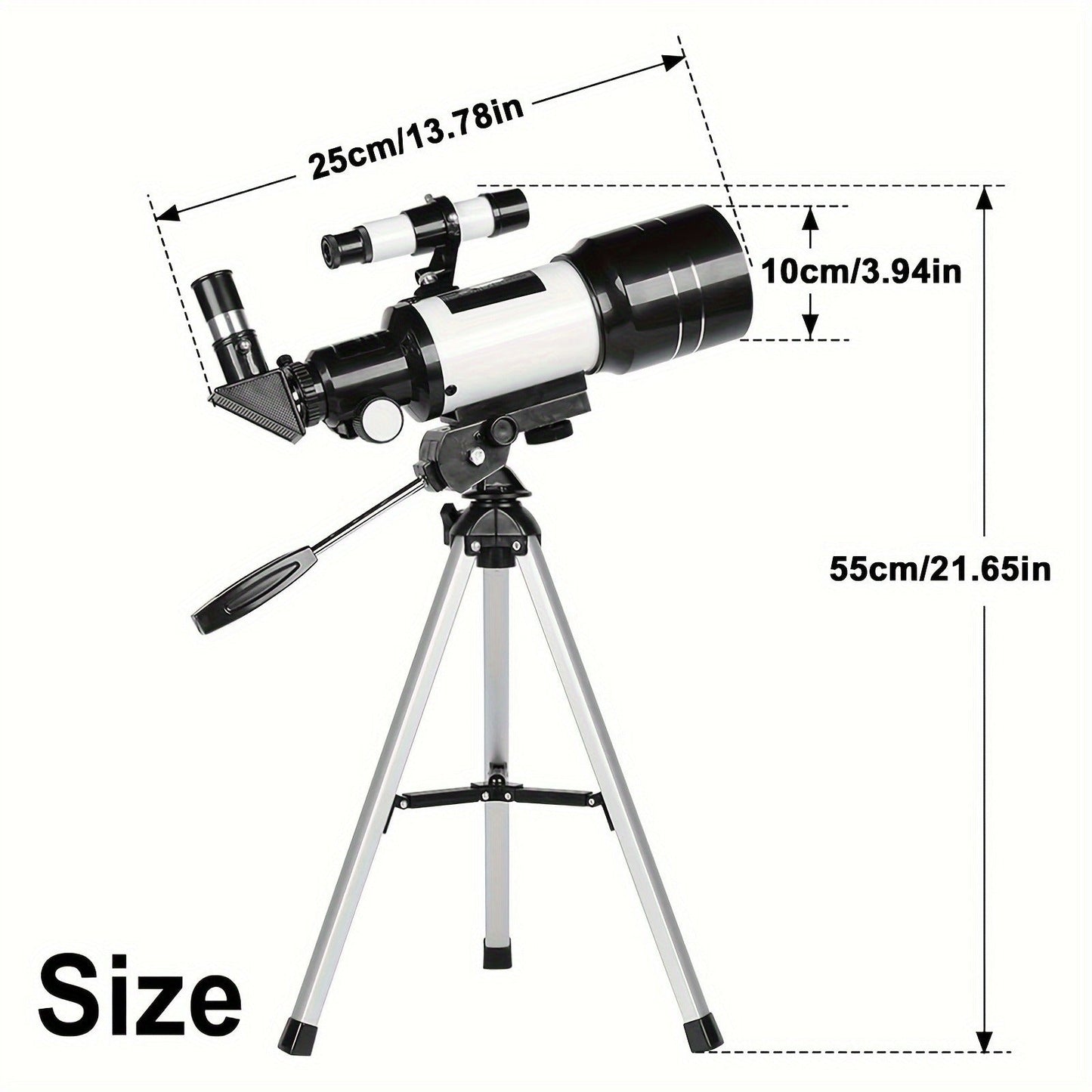 70mm Aperture Telescope 150X for Adults & Kids – Portable Astronomical Telescope with Tripod, Phone Holder, Barlow Lens & Eyepiece, Best Gift for Stargazing, Nature & Education