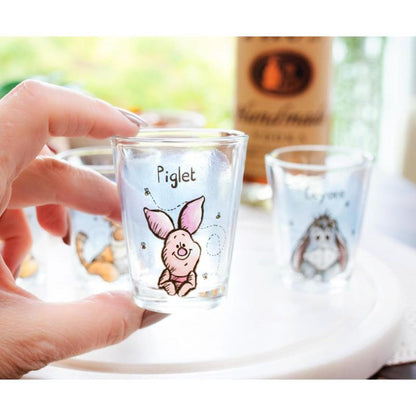 Mini Shot Glass Drinkware Set, Four 2oz Disney Winnie the Pooh Character Cups with Pooh, Piglet, Eeyore and Tigger Art