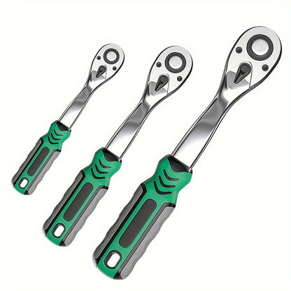 Three-Piece Ratchet Handle Set with 1/4, 3/8 and 1/2-Inch Drives, 72- or 24-Tooth Options Pictured