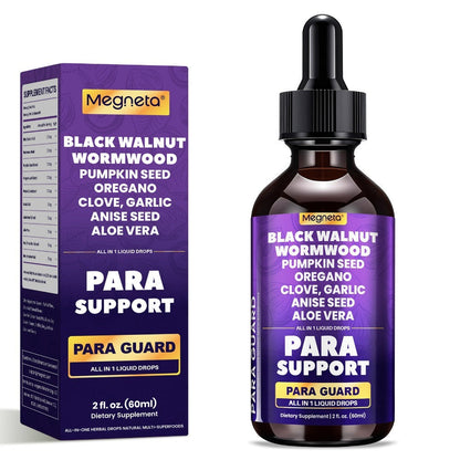 Herbal Supplements with Megneta Label, Black Walnut Clove Garlic Turmeric Pumpkin Seed Oregano Drops