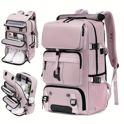Laptop Backpack with Shoe Compartment, USB Port and Large Travel Storage in Eight Colors for Daily Use