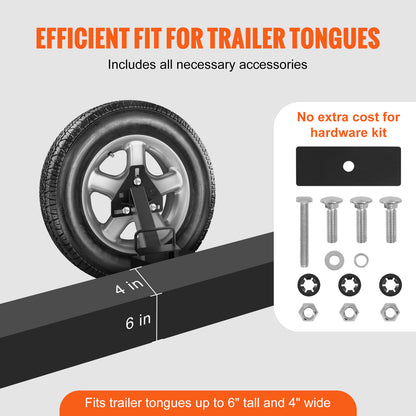 Trailer Spare Tire Carrier Mount 160 lbs Capacity Wrought Iron Black Powder Coat Fits 4 5 6 8 Lug Wheels Multiple Bolt Patterns Marine Utility Trailer No Drill Galvanized Hardware Included