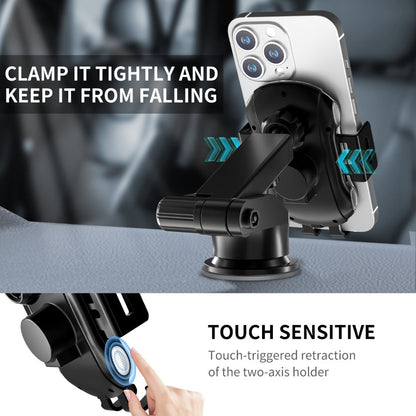 Infrared Auto-Sensing Car Phone Mount 10W Wireless Charging Auto-Lock Clamp Vent Clip Dashboard Suction 360° for iPhone 16 15 14 13 12, Samsung Galaxy S24 S23 S22, All Qi Devices – Black