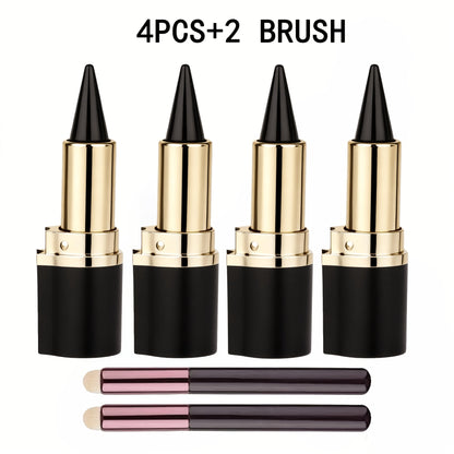 Waterproof Gel Eyeliner Stick 2 or 4PCS 24-Hour Long-Lasting Matte Fast-Drying Non-Smudge Eye and Lip Liner with Brush - Black Brown Everyday Party Makeup Women
