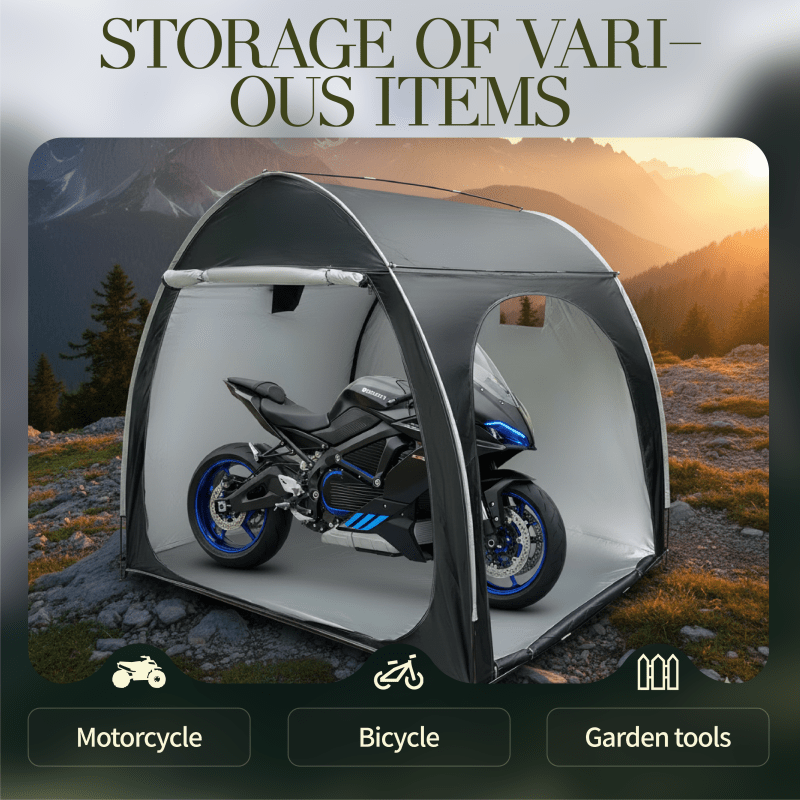 Bike Storage Tent Outdoor for Garden, Patio and Yard Use, with the Listed Configuration, for Everyday Use and Organized Storage