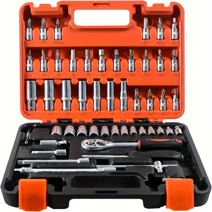 Home and Automotive Repair Tool Kit with Storage Case in 55-, 82-, 94- or 121-Piece Configurations