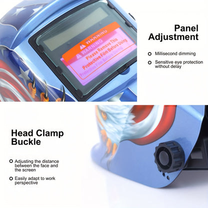 Auto-Darkening Welding Helmet Solar Powered True Color – Wide View DIN 9-13 Adjustable, 1/25000s Response, Lightweight Welder Headgear for TIG MIG MMA Plasma
