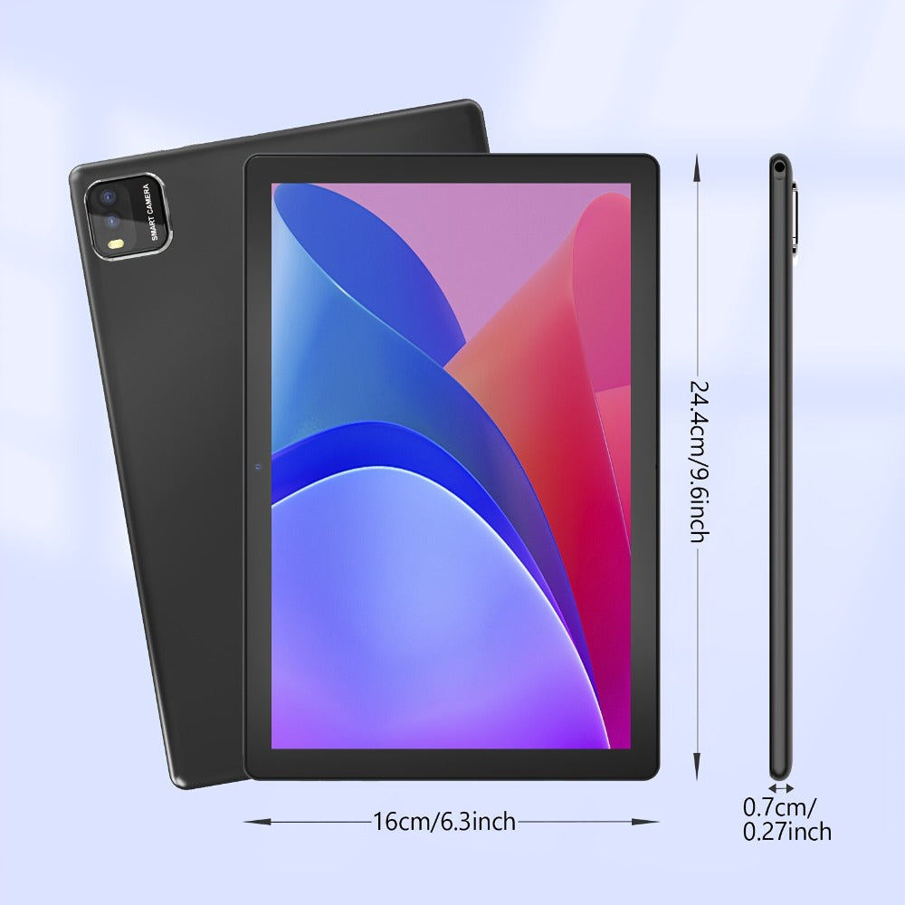 10 Inch 2-in-1 Android 14 Tablet with Keyboard Mouse Stylus – 6GB RAM 64GB ROM 1TB Expandable, WiFi 6, 6000mAh Battery, Quad-Core, Dual Camera, GMS Certified Tablet PC