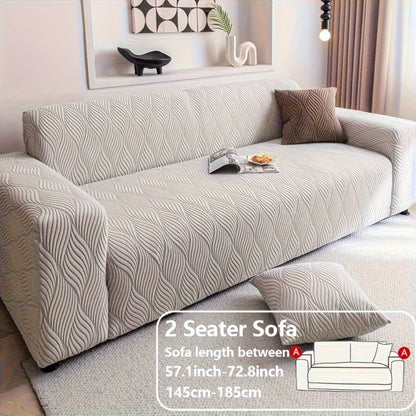 Sofa Cover Polar Fleece Modern Jacquard Elastic Slipcover with Anti-Slip Fit for 1 to 4-Seater Sofas