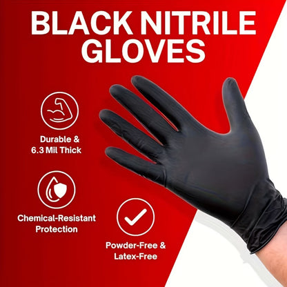 ZTVZTV Black Nitrile Disposable Gloves in 200-Piece Packs with Four Size Options from S to XL