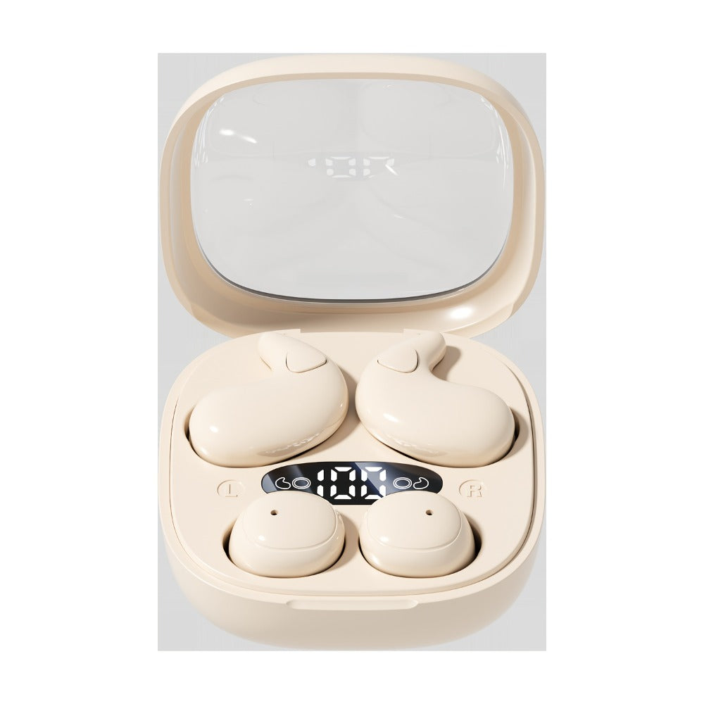 Invisible Two-Pair Sleep Earbud Set with Digital Charging Cases in Purple or Beige for Side-Sleep Listening