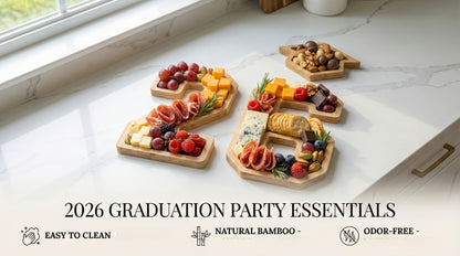 Party Decorations Class of 2026 Fillable Number 26 Serving Trays with Graduation Cap Accent