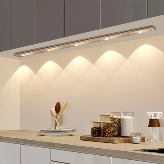 LED Sensor Strip Light USB Rechargeable – 3-Color Dimmable Motion Sensing Wireless Night Light for Kitchen, Wardrobe, Cabinet, Shoe Cabinet & Bedroom (20cm / 30cm / 40cm / 50cm)