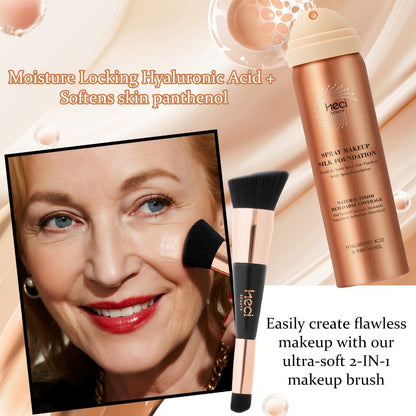 Two-Piece Spray Liquid Foundation and Brush Set with Matte Finish in Shades 110, 120 or 210