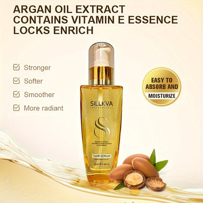 Two-Pack Argan Oil Leave-In Hair Serum for Dry, Frizzy and Flyaway Hair in Daily Care Routines