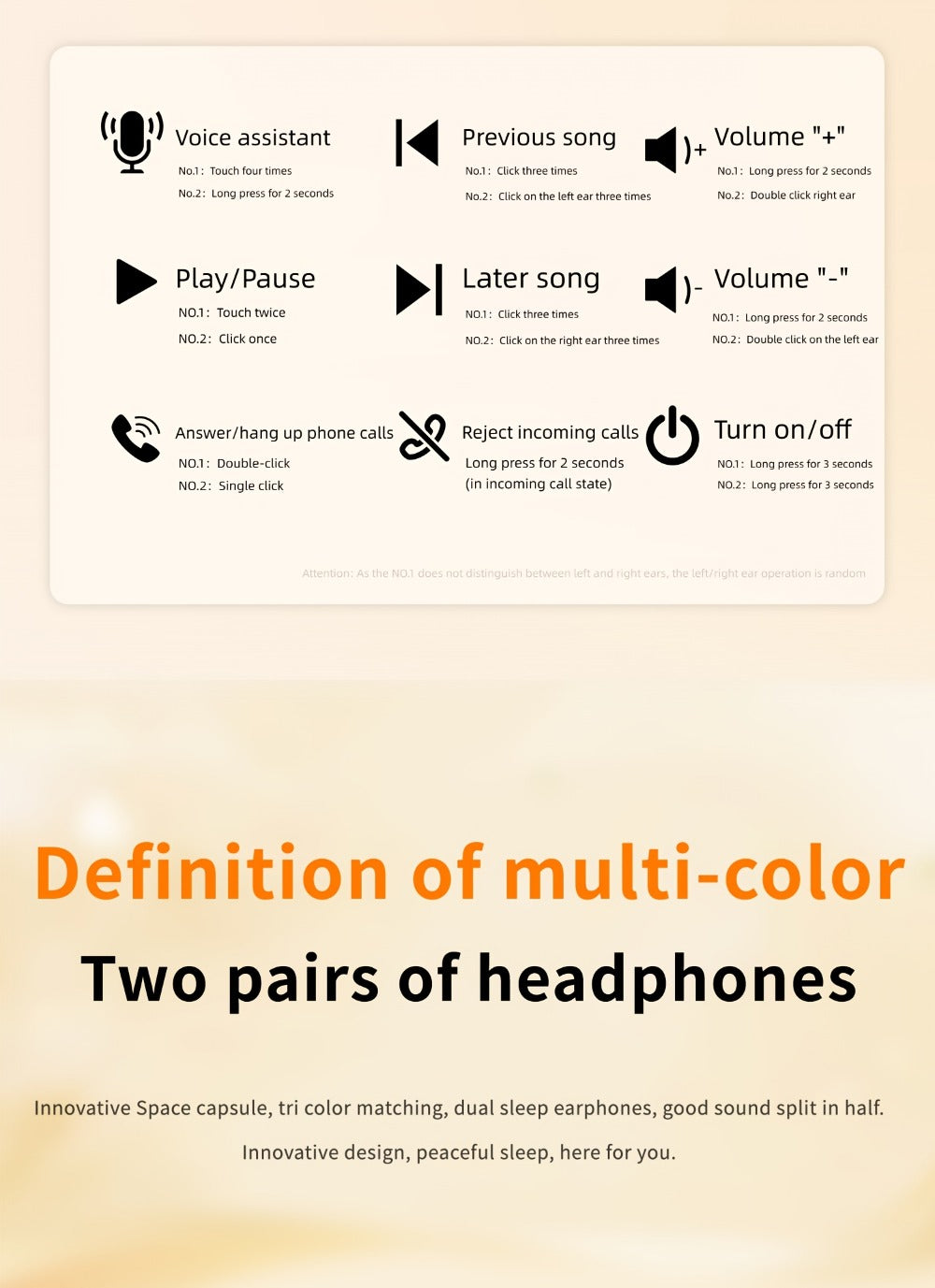 Invisible Sleep Wireless Earbuds 2 Pairs, Mini In-Ear Earphones HiFi Sound Noise Reduction Bass Touch Control Digital Display Long Battery Type-C, for Office Leisure Sport Sleep Men Women