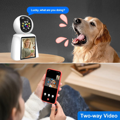 Security Camera 1080P Pet Monitor with 3-Inch Screen, Video Calling, Two-Way Talk and 1 or 2 Pack