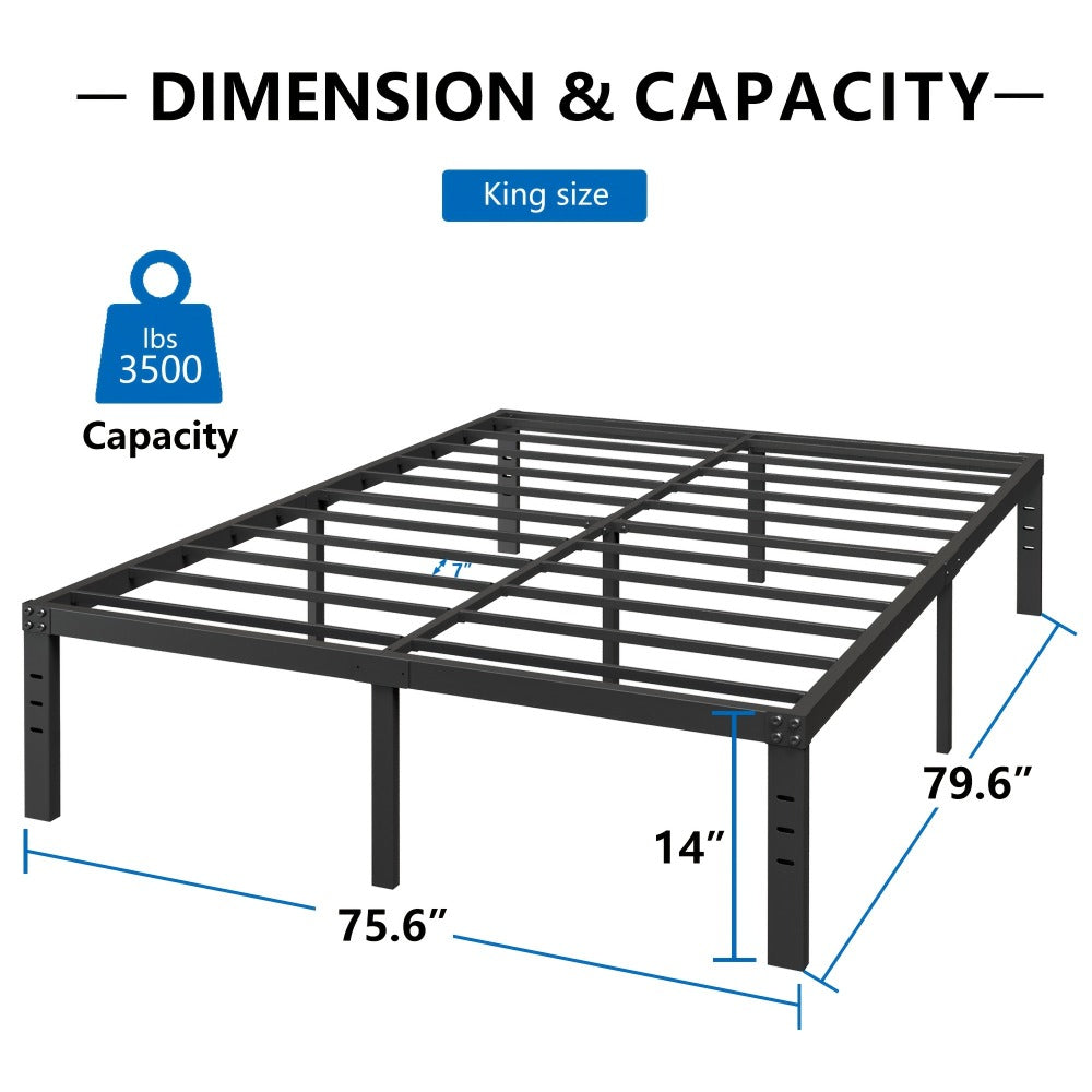18-Inch Heavy-Duty Bed Frame, Mattress Support Frame for Bedroom Comfort and Support detail image - detail view 16