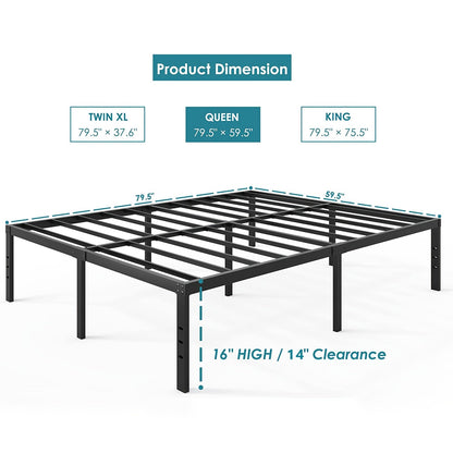 Bed Frame shown in the QUEEN-16inch, 16inch option