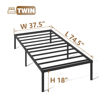 Bed Frame shown in the TWIN, 18inch option