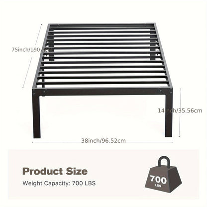 18-Inch Metal Bed Frame with No Box Spring Needed for Bedroom Comfort and Support detail image - detail view 4