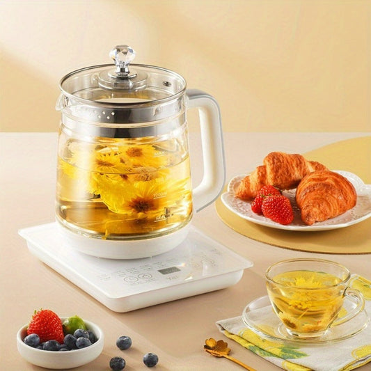 Electric Kettle 1.8L Glass Multi-Cooker with 18 Presets, Tea Infuser, Egg Steaming Rack and US Plug