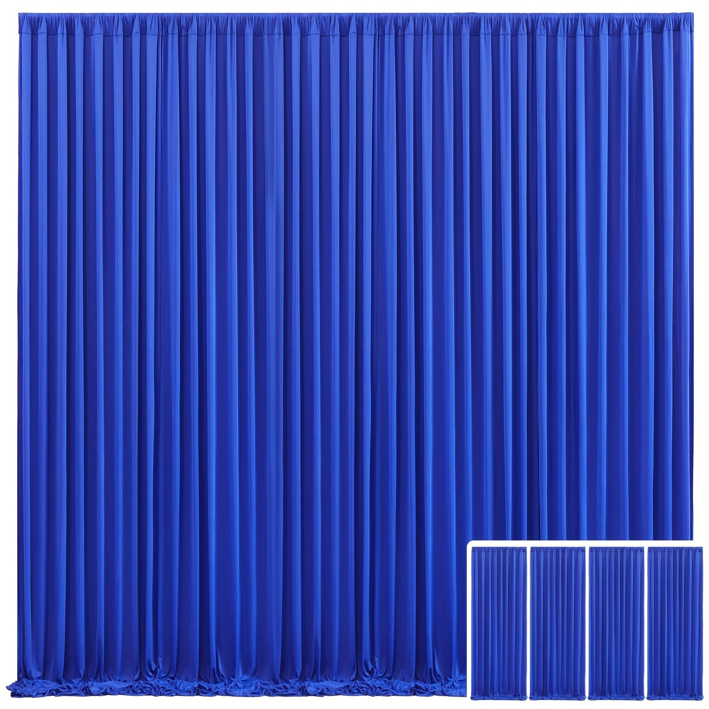 Backdrop Curtains 4 Pack 59x118 Inch – Wrinkle-Resistant Non-Transparent Party Decoration Fabric with Pole Pocket, Machine Washable & Reusable for Wedding, Birthday, Christening, Graduation & Holiday Events