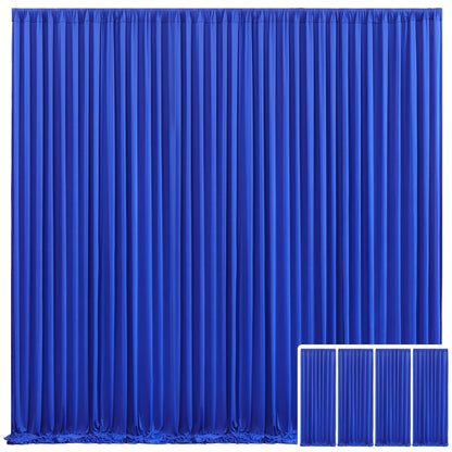 Backdrop Curtains 4 Pack 59x118 Inch – Wrinkle-Resistant Non-Transparent Party Decoration Fabric with Pole Pocket, Machine Washable & Reusable for Wedding, Birthday, Christening, Graduation & Holiday Events