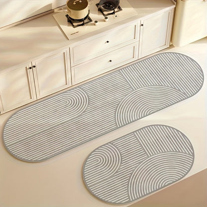 Anti-Fatigue Kitchen Mat Non-Slip Absorbent Standing Mat for Kitchen Laundry Room Hallway Bathroom Entryway Door Mat Comfort Floor Pad Striped Design