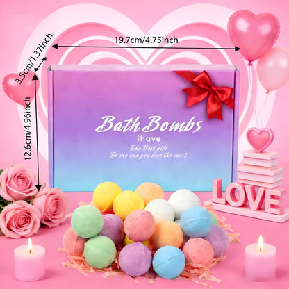 Bath Bombs Gift Set 24 Pcs Handmade Bubble Bath Fizzes with Essential Oils — Moisturizing Spa Bath Bombs for Women Birthday Christmas Valentine Anniversary Gift for Wife Girlfriend Mom Sister