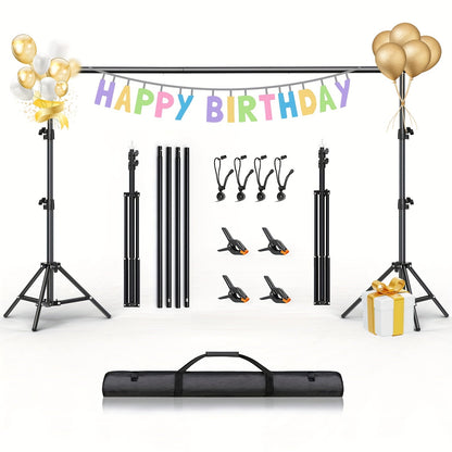 Backdrop Stand 8.5 x 10-Foot Adjustable Tripod Kit with Sectional Crossbars, Four Clips and Carry Bag
