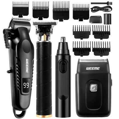 Hair Clippers & Trimmers WEEME Two- or Three-Piece Set with T-Blade, Foil Shaver, USB Charging and Color Options