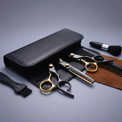 13-Piece Hair Cutting Scissors Kit with Straight and Thinning Shears, Combs, Cape and Storage Case