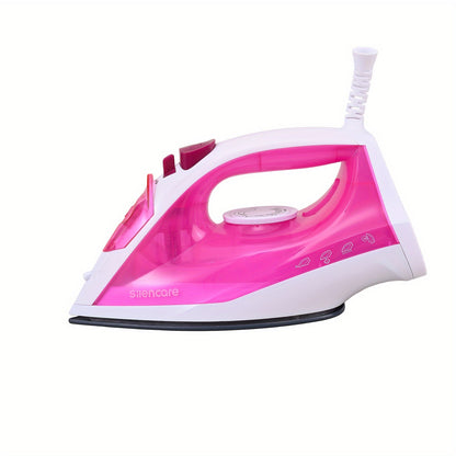 Pink Full-Size Steam Iron with Temperature Dial, Spray and Steam Buttons and 24 x 12 cm Pictured Body