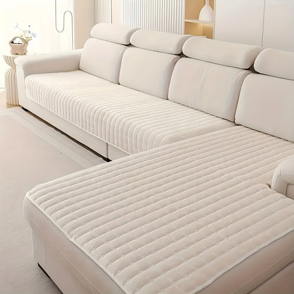 Sofa Cover Quilted-Texture Two-Piece Set with 35.4 x 82.7 and 35.4 x 62.9-Inch Panels in Five Colors
