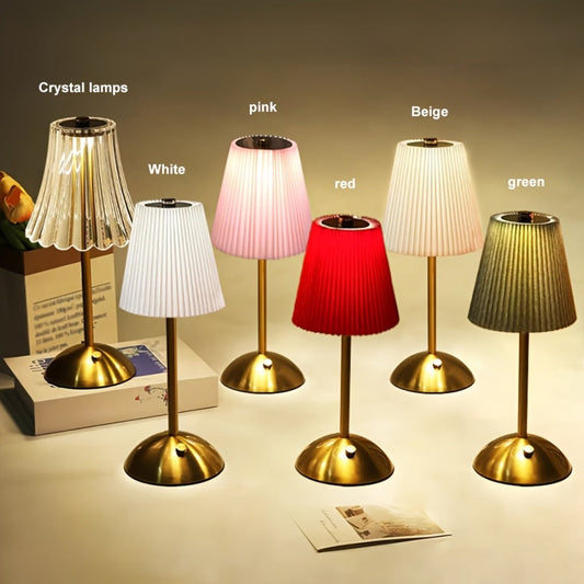 Cordless Rechargeable Table Lamp Vintage LED - 6 Styles USB Port 2200mAh Battery Touch Control Portable Bedside Desk Lamp for Bedroom Living Room Home Office