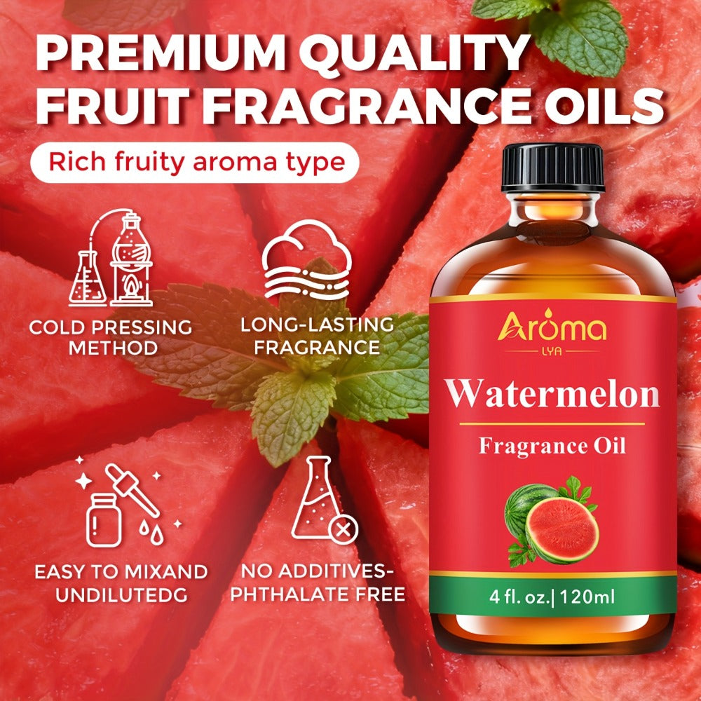 120ml Fruit Fragrance Oil for Diffuser, Candle and Soap Projects in Seven Strawberry-to-Cherry Scent Labels