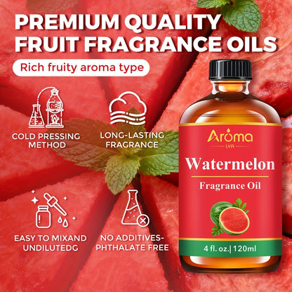 120ml Fruit Fragrance Oil for Diffuser, Candle and Soap Projects in Seven Strawberry-to-Cherry Scent Labels
