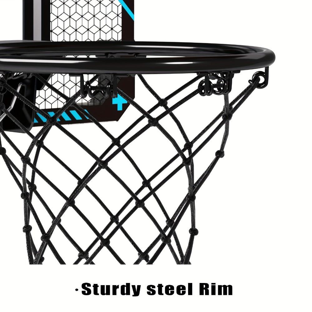 Over Door Basketball Hoop with LED Lights & Electronic Scoreboard, Mini Hoop Set with 4 Balls for Kids Teens Adults