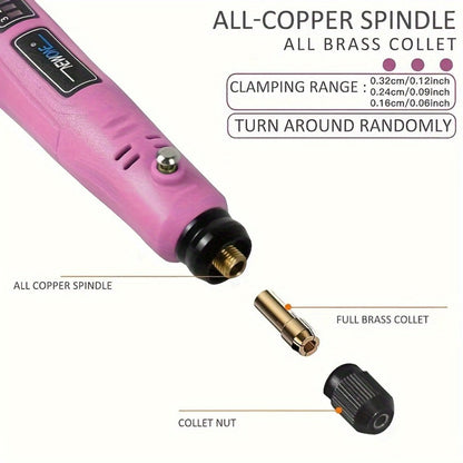 Cordless Rotary Tool Kit 3.6V USB Charging – Sanding Polishing Drilling Engraving Multi-Purpose Power Tool for Home Workshop Hobbyists 25/53/86 Pcs