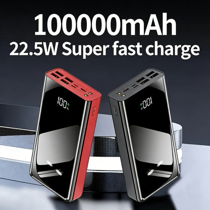 100000mAh Portable Power Bank with Flashlight LED Display Bidirectional Fast Charging Multi-Device USB Charger for Camping Outdoor Emergency – High Capacity Battery Pack Holiday Gift