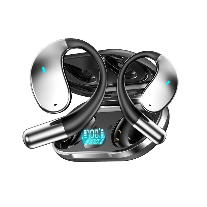 AI Translation Earbuds 144 Languages Real-Time Translator Bone Conduction Wireless Headphones 6-Mic Noise Cancellation Meeting Recording Touch Control Deep Bass Black White