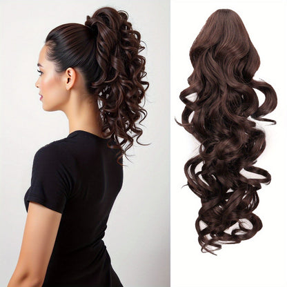 Hair Extensions Kinky-Curly 16-Inch Synthetic Ponytail with Claw Clip and Seven Color Options